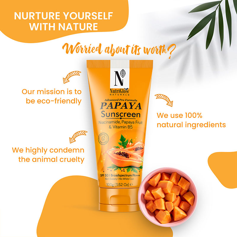 NutriGlow Natural's Advanced Pro Formula Papaya Sunscreen SPF 50 PA+++