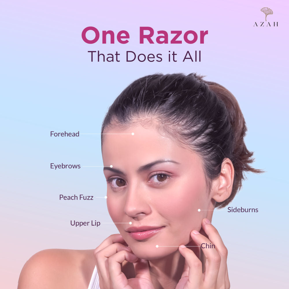 Azah Reusable Face Razor For Women Facial Hair Instant & Painless Hair Removal