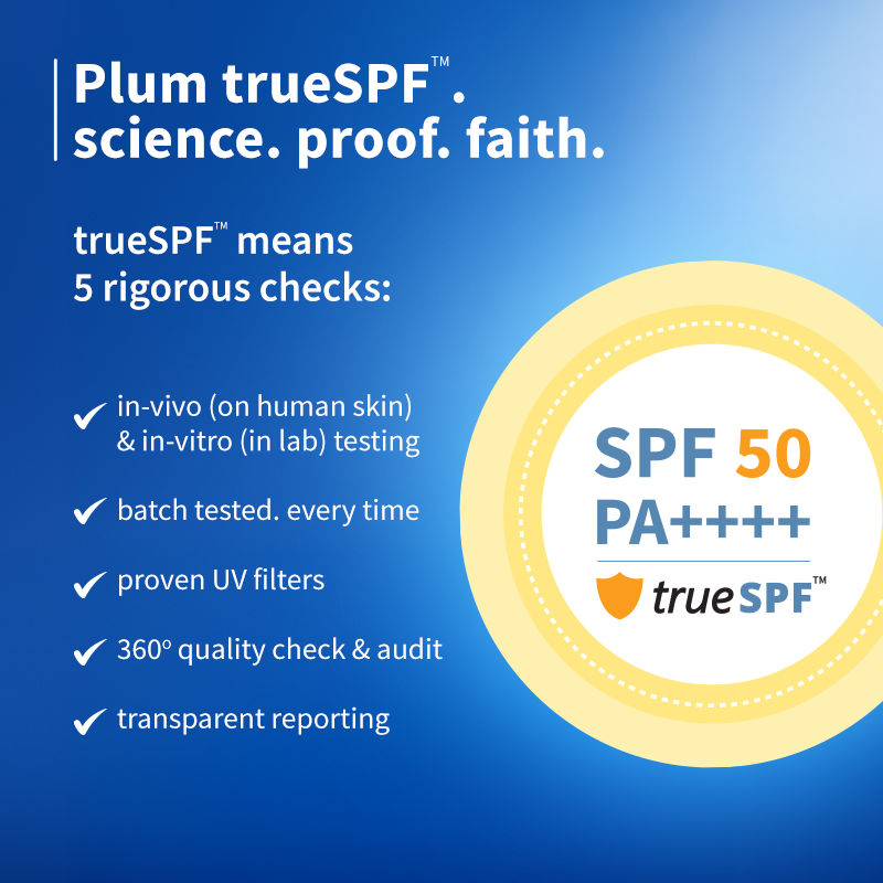 Plum 2% Niacinamide & Rice Water SPF 50 PA+++ Sunscreen, Fades Tan, For Oily To Dry Skin Type