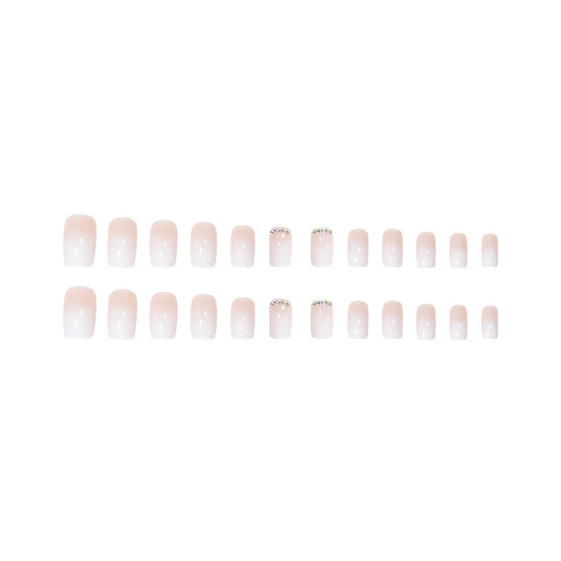 Secret Lives 3D Studs Design with White Ombre Color Press On Nails