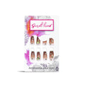 Secret Lives Translucent Brown Color with 3D Studs & Golden Glitters Press On Nails