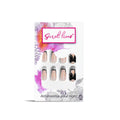 Secret Lives Pink Color with Golden Glitter & 3D Black ButterFly Press On Nails