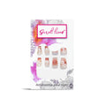 Secret Lives Pinkish Wine Color with 3D Flowers Pearl & Glitter Press On Nails