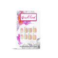Secret Lives Cats Eye Square Shape Designer Ranibow Color Press On Nails