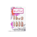 Secret Lives Nude Color 3D Butterfly with Pearl & Glitter Design Press On Nails