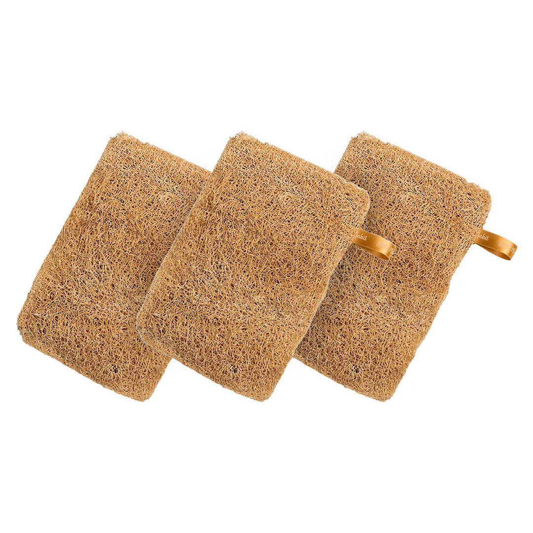 Nat Habit Natural Sun Dried Bath Loofah, Body Sponge, Scrubber for Men & Women, Sustainable Handmade