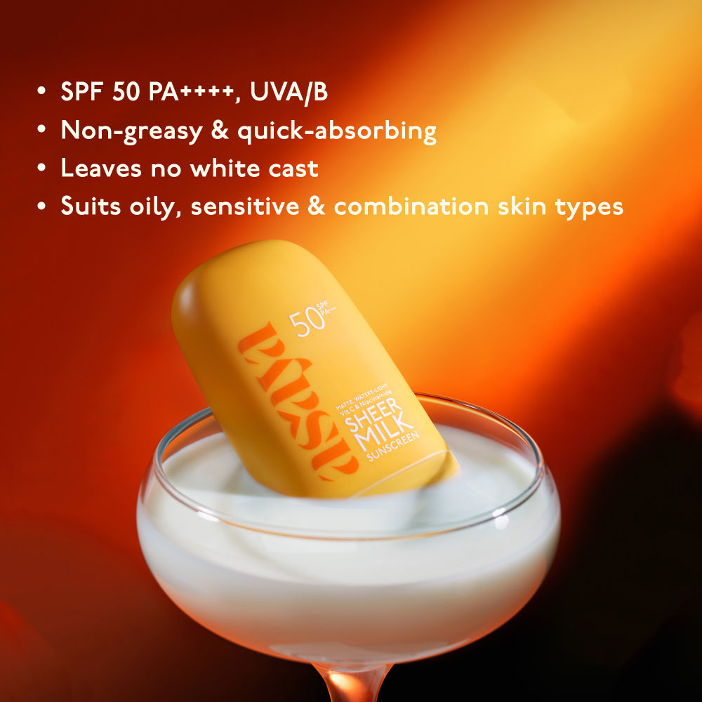 Asaya In-Vivo Tested Sheer Milk Sunscreen SPF 50 PA++++ for Brightening & No White Cast