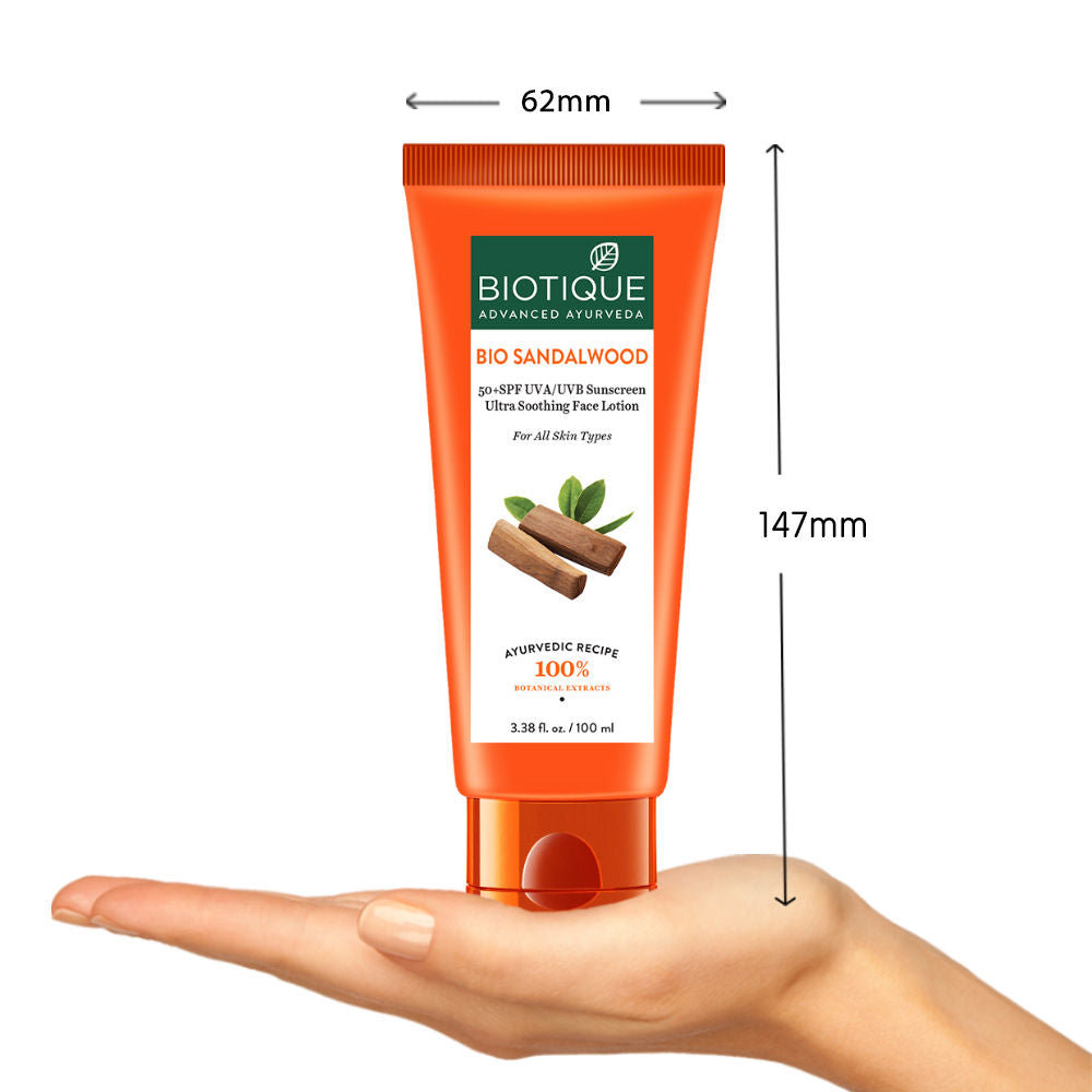 Biotique Bio Sandalwood 50+ SPF Sunscreen Ultra Soothing Face Lotion