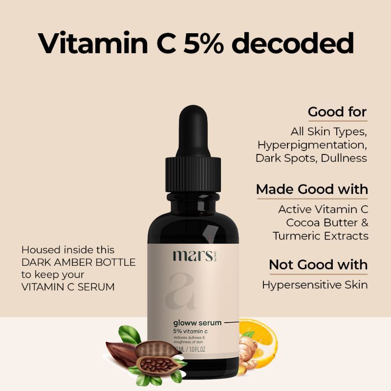 Mars by GHC Vitamin C Face Serum With 5% Niacinamide For Dry & Sensitive Skin