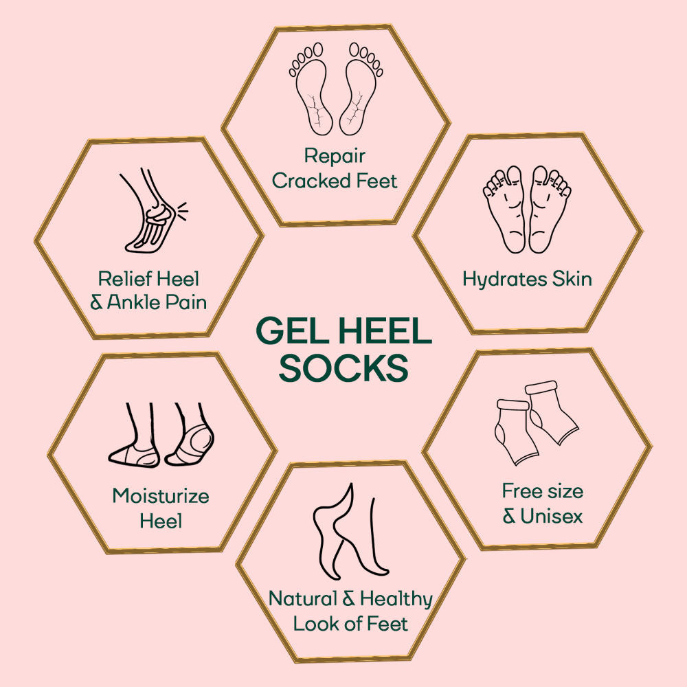 MOUNTAINOR Silicone Gel Heel Socks For Dry Hard Cracked Heel Repair Pad - Pink, Blue & Grey