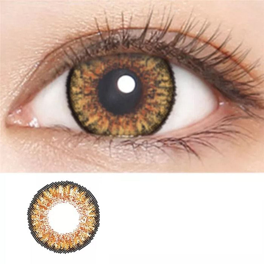 Optify Monthly Colored Contact Lenses Zero Power - Honey