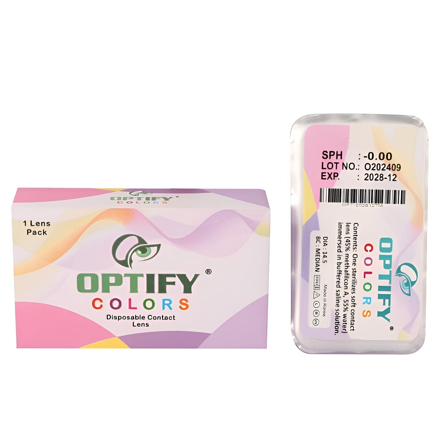 Optify Monthly Colored Contact Lenses Zero Power - Turquoise