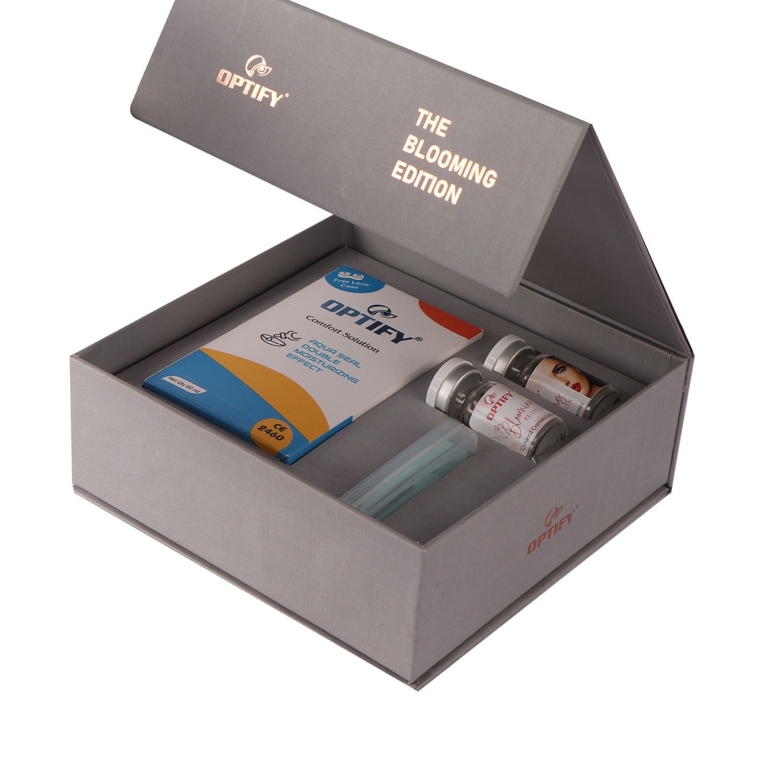 Optify Premium Colored Contact Lenses Zero Power - Grey