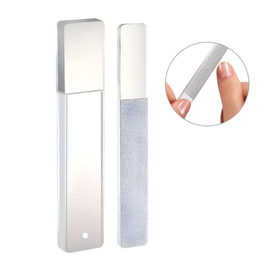 Matra Glass Nail Shiner & Filer Crystal Buffer Shaper Transparent File Manicure Tool with Carry Case