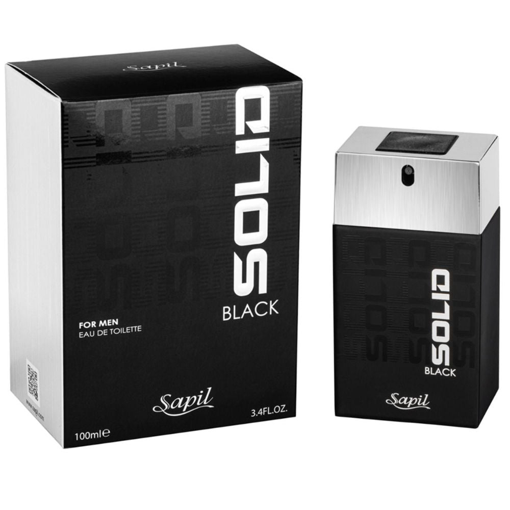Sapil Solid Black Eau De Toilette For Men