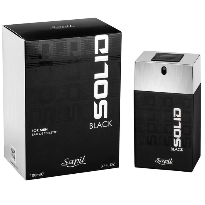 Sapil Solid Black Eau De Toilette For Men