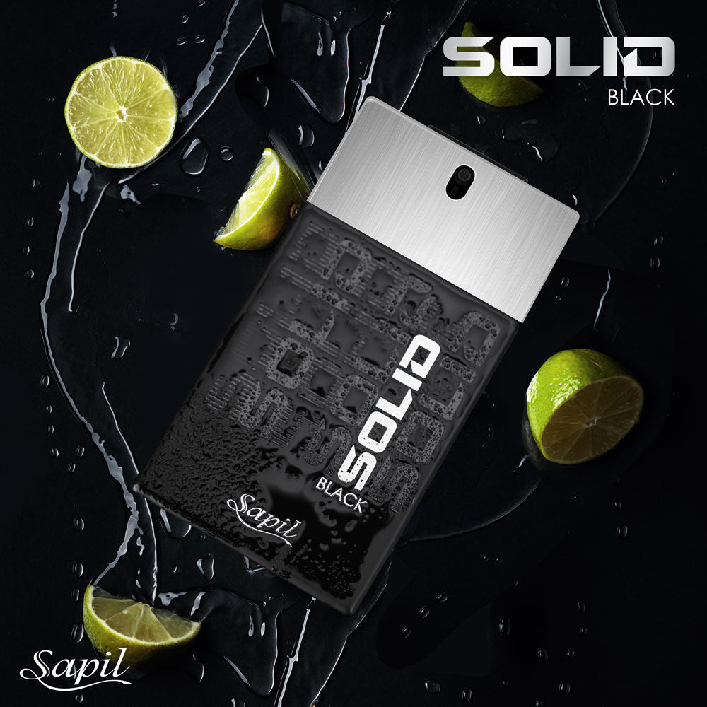 Sapil Solid Black Eau De Toilette For Men