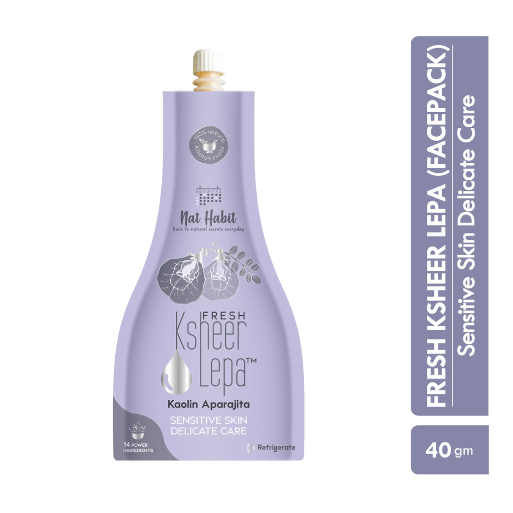 Nat Habit Kaolin Aparajita Ksheer Lepa, Face Mask for Sensitive Skin Delicate Care, Ayurvedic Pack