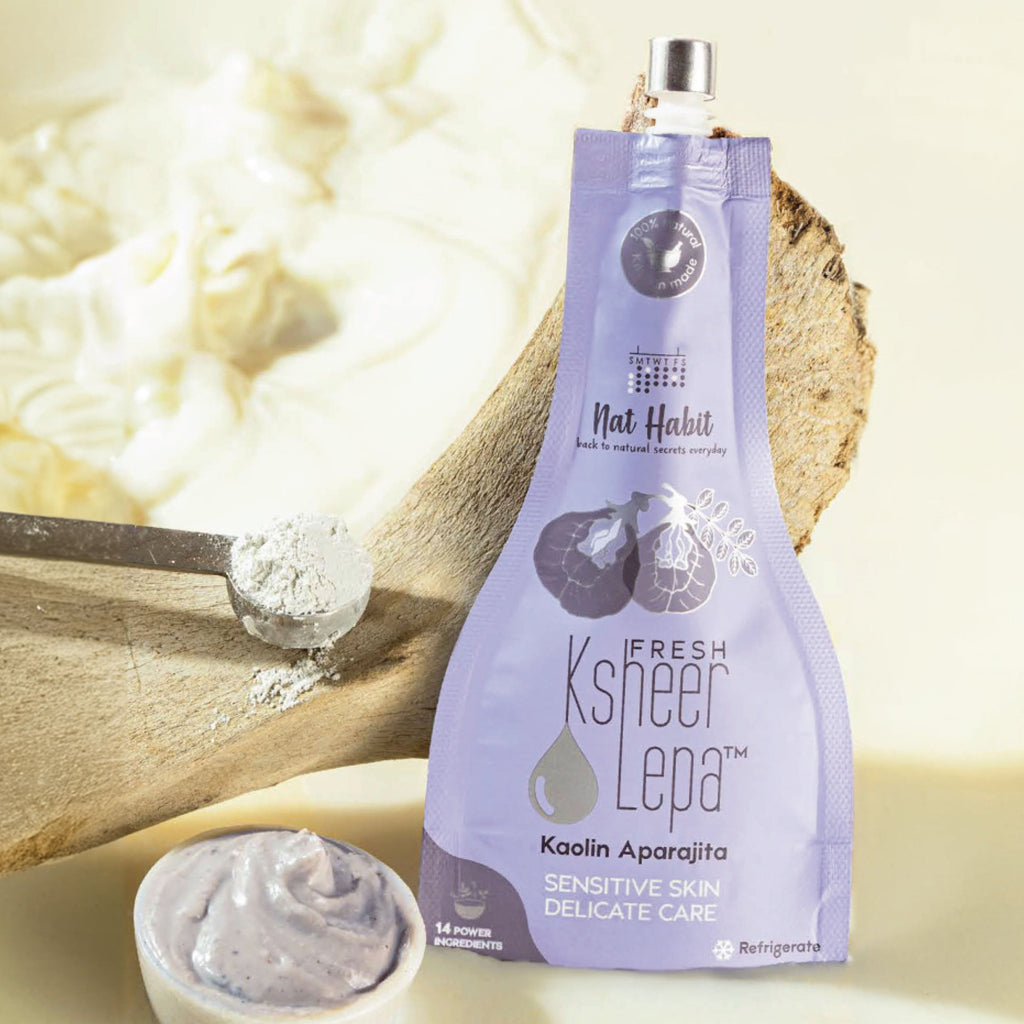 Nat Habit Kaolin Aparajita Ksheer Lepa, Face Mask for Sensitive Skin Delicate Care, Ayurvedic Pack