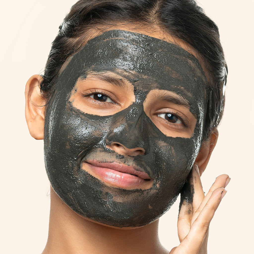 Nat Habit Pumpkin Black Clay Ksheer Lepa, Activated Charcoal Face Mask for Skin Detox,Clay Face Pack