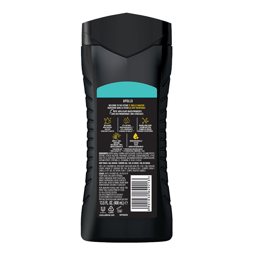 Axe Apollo 3 In 1 Body, Face & Hair Wash For Men