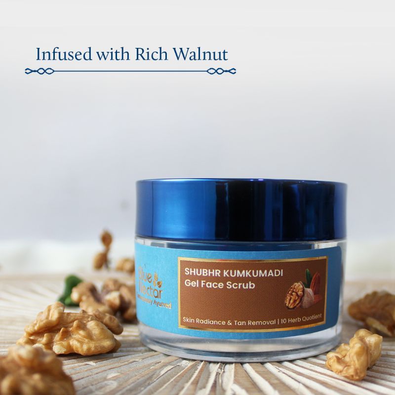 Blue Nectar Almond Oil And Walnut Gel Face Scrub For Glowing Skin
