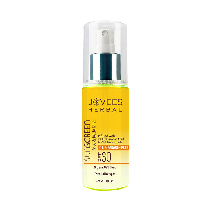 Jovees Herbal Sunscreen Mist SPF 30 Lightweight, Hyaluronic Acid
