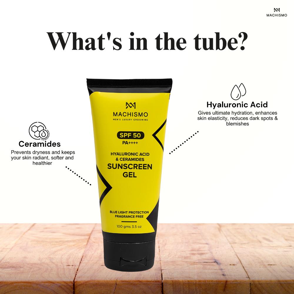 Machismo Hyaluronic & Ceramide Sunscreen Gel SPF 50