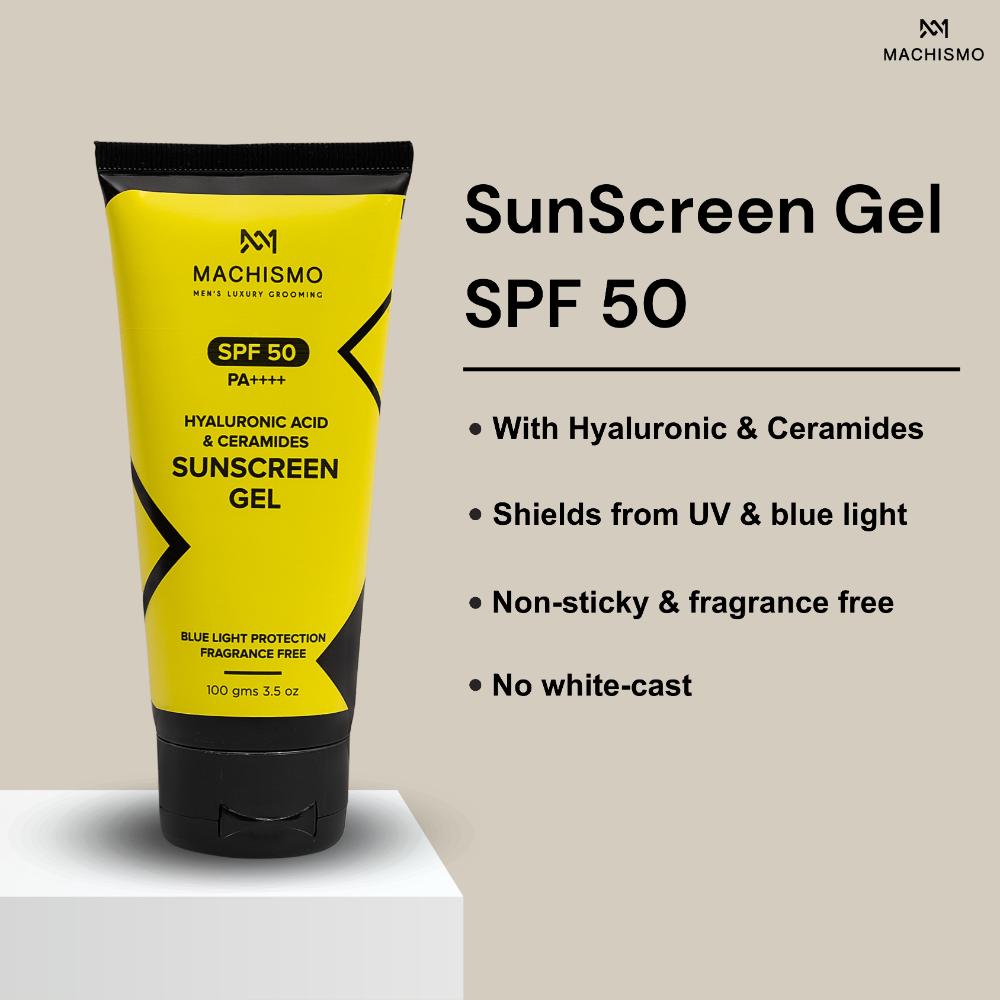 Machismo Hyaluronic & Ceramide Sunscreen Gel SPF 50