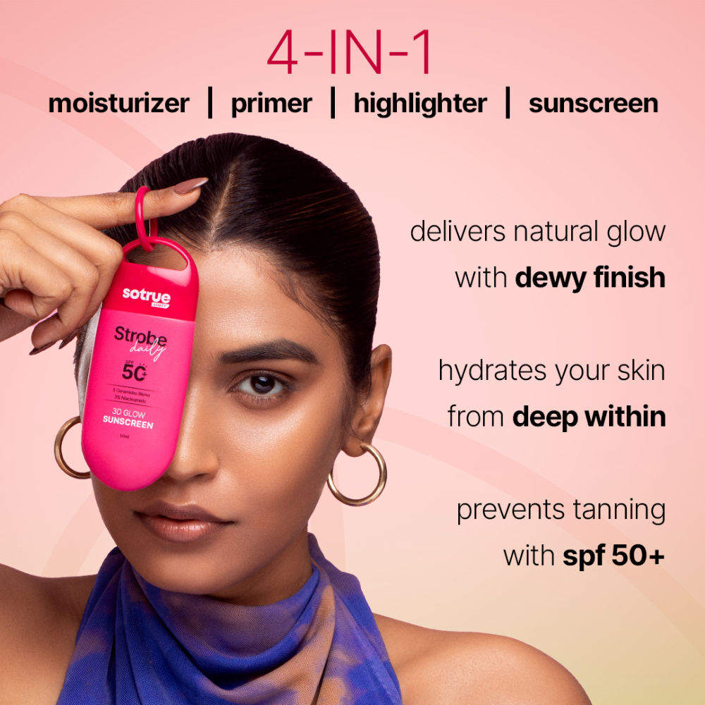 Sotrue Daily Strobe Cream for Radiant Glowing Skin, Hydrating Dewy Base with Instant Glow