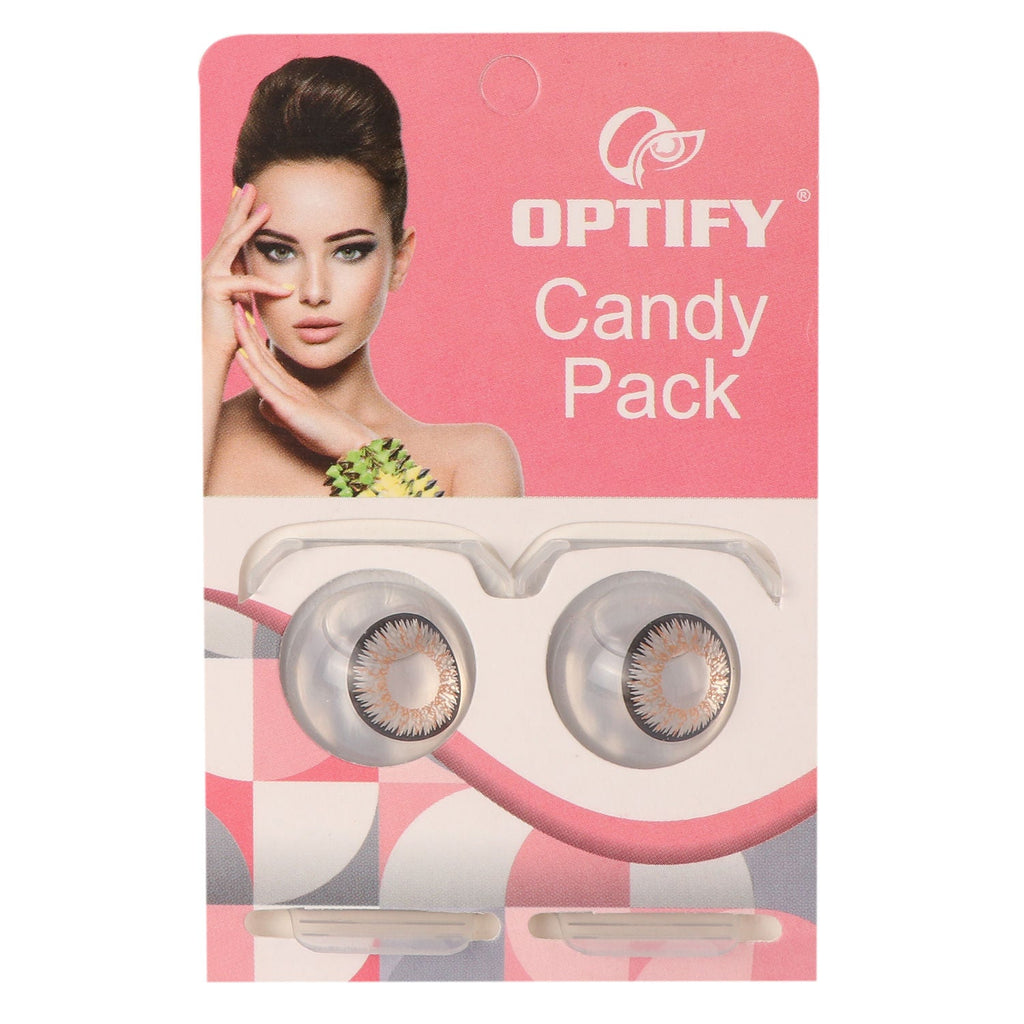 Optify Candy Pack Colored Contact Lenses Zero Power - Grey