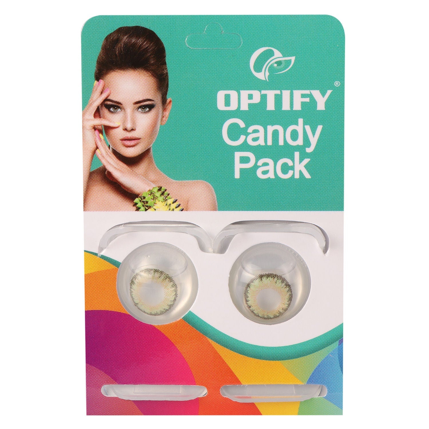 Optify Candy Pack Colored Contact Lenses Zero Power - Green
