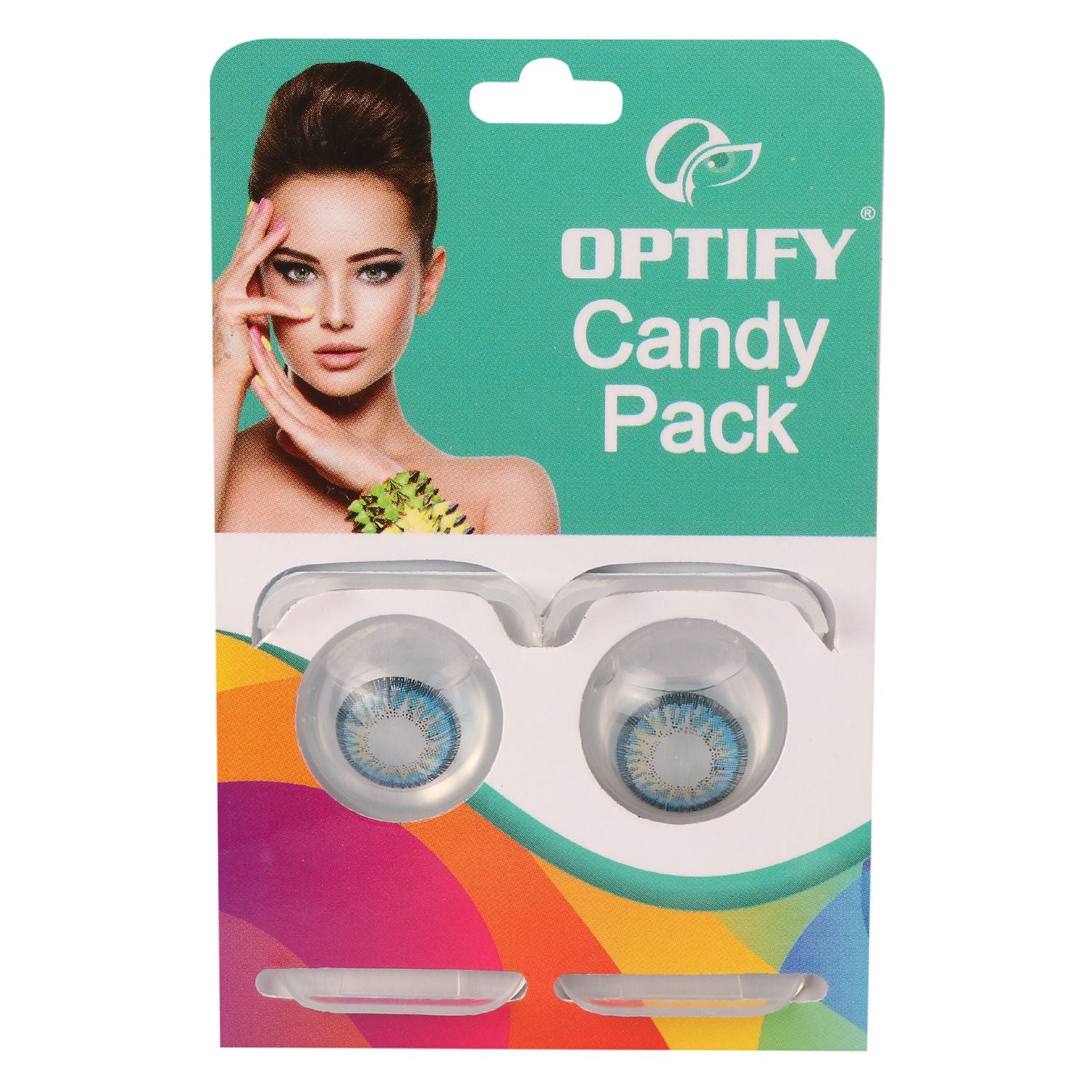 Optify Candy Pack Colored Contact Lenses Zero Power - Sky Blue