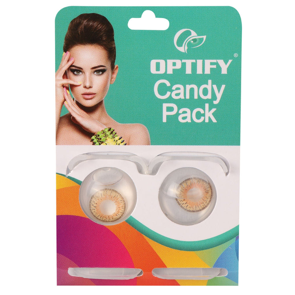 Optify Candy Pack Colored Contact Lenses Zero Power - Honey