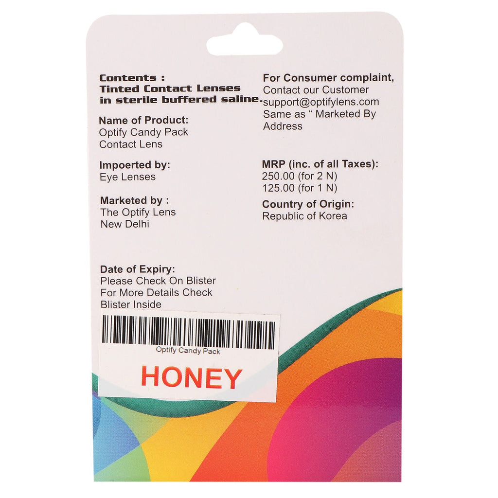 Optify Candy Pack Colored Contact Lenses Zero Power - Honey