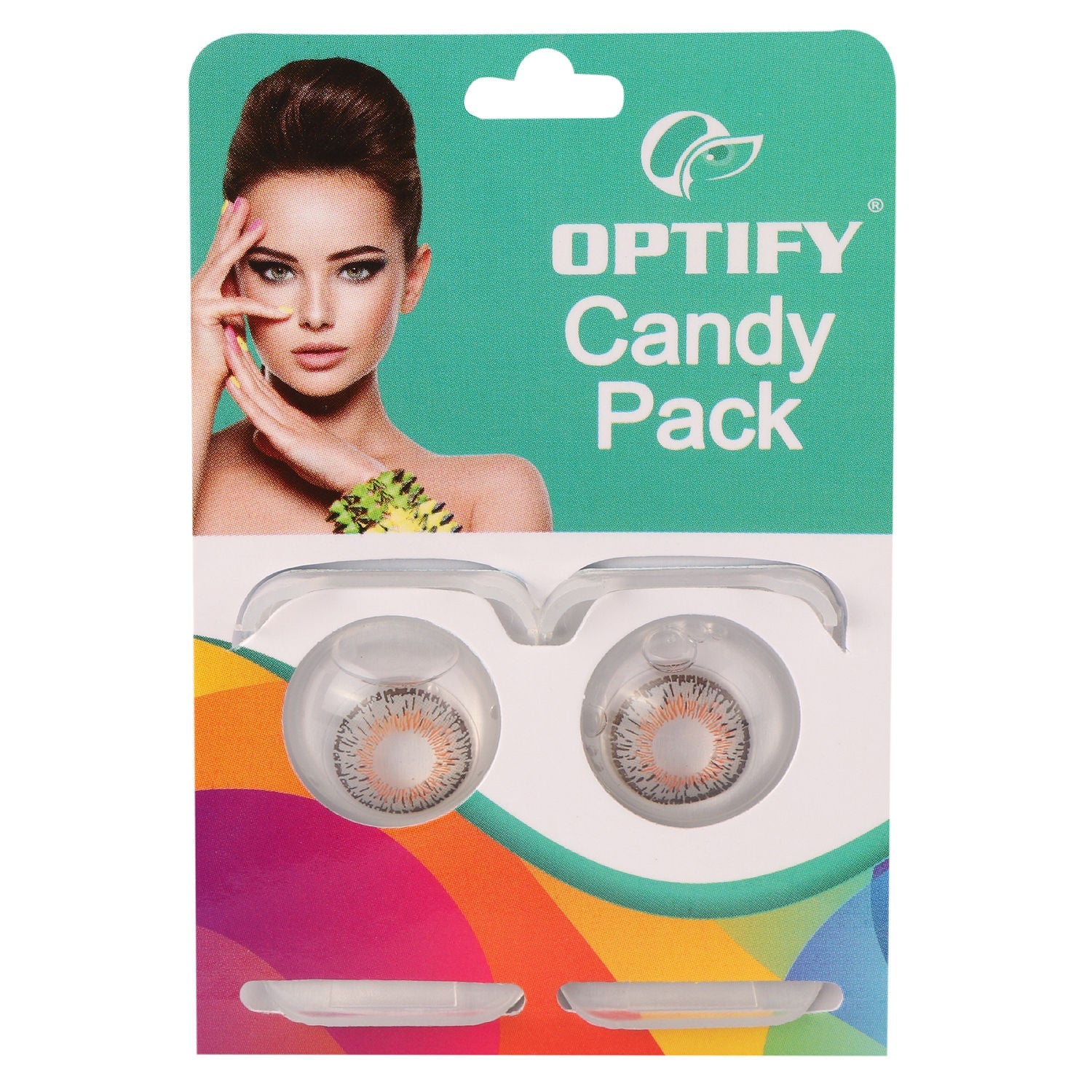 Optify Candy Pack Colored Contact Lenses Zero Power - Grey