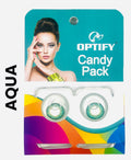Optify Candy Pack Colored Contact Lenses Zero Power - Aqua