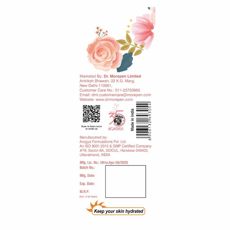 Dr. Morepen Rose Wate Pure & Natural For All Skin Type -100% Herbal Premium Quality