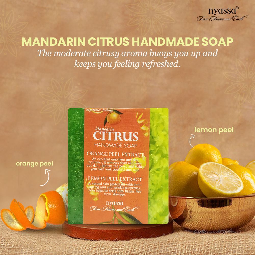 NYASSA Mandarin Citrus Soap | Orange & Lemon Extracts | Smooth Skin | All Skin Types | 150g