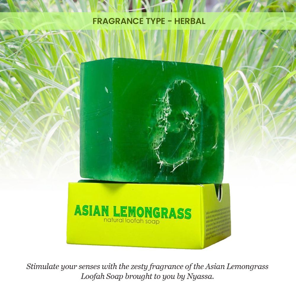 Nyassa Lemongrass Loofah Soap | Natural Exfoliating | Zesty Fragrance, Cruelty-Free | 150g