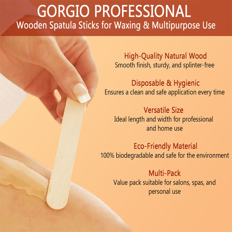 Gorgio Professional Wooden Spatulas For Wax Spreading GWS01