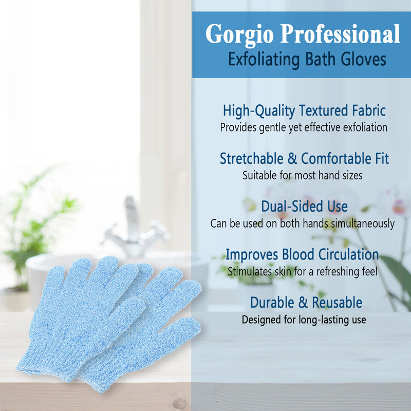 Gorgio Professional Multi Purpose Bath Loofah Gloves GHG003 (Multi Colour & Design)