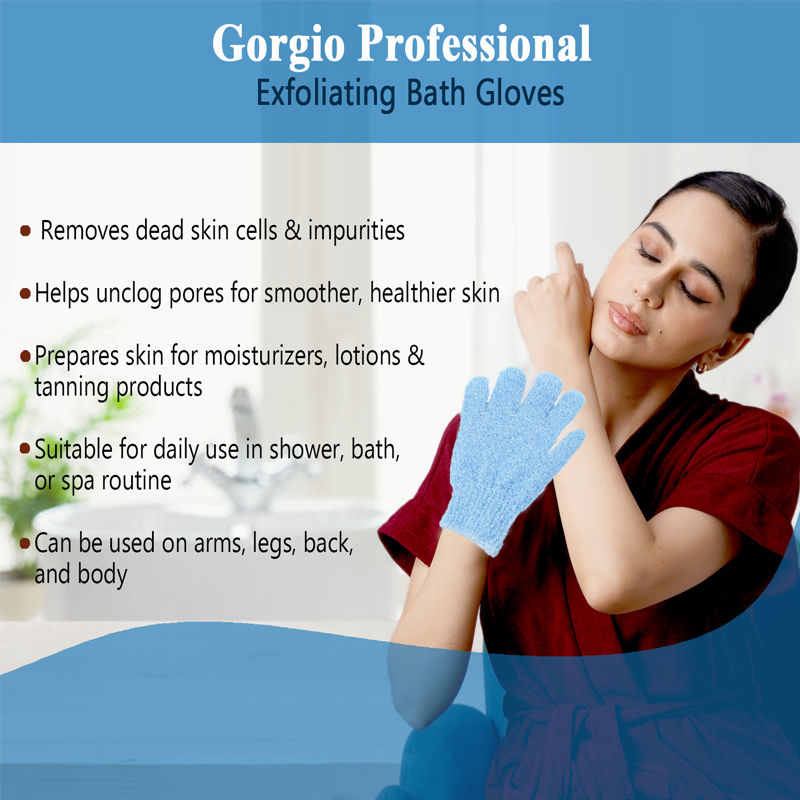 Gorgio Professional Multi Purpose Bath Loofah Gloves GHG003 (Multi Colour & Design)