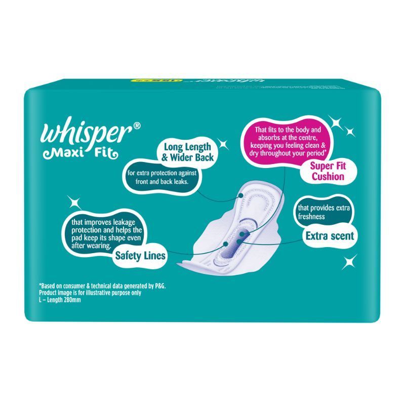Whisper Maxi Fit L 15s Sanitary Pads for Women
