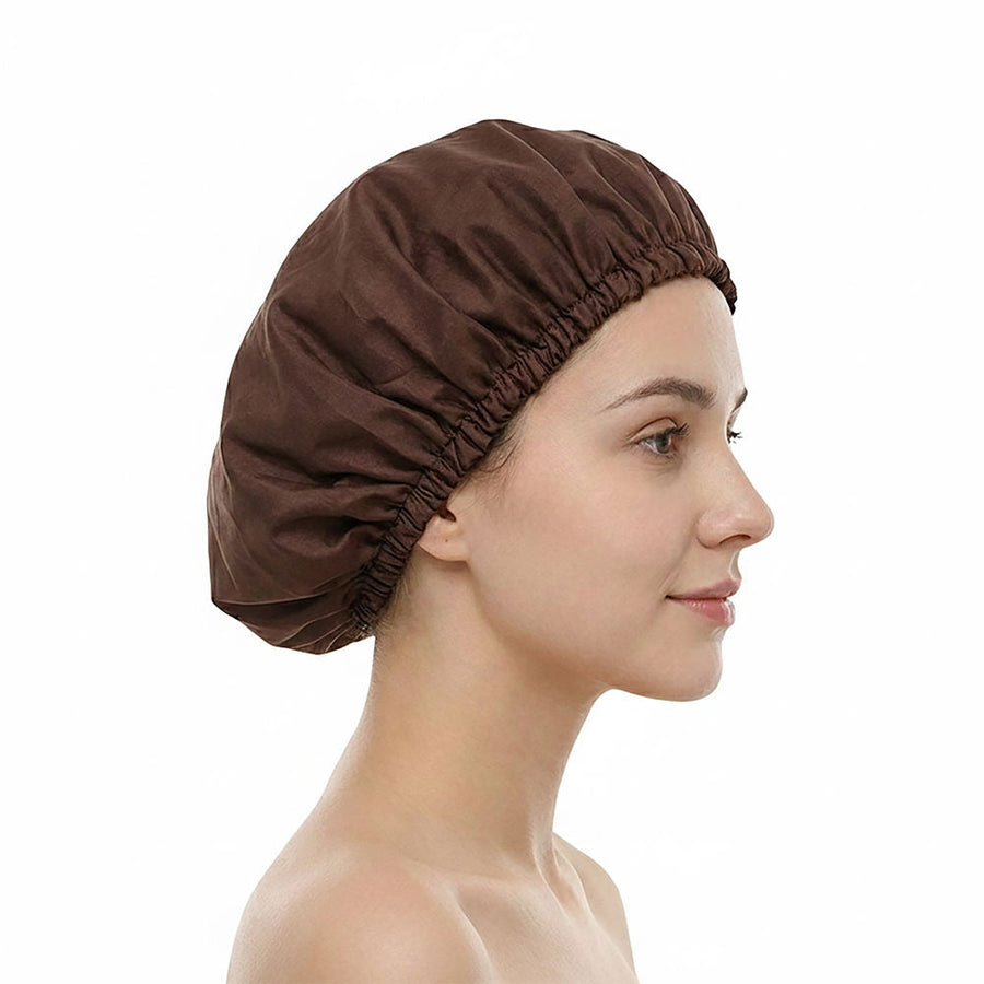 BodyHerbals Eco Friendly Reusable Shower Cap - Brown