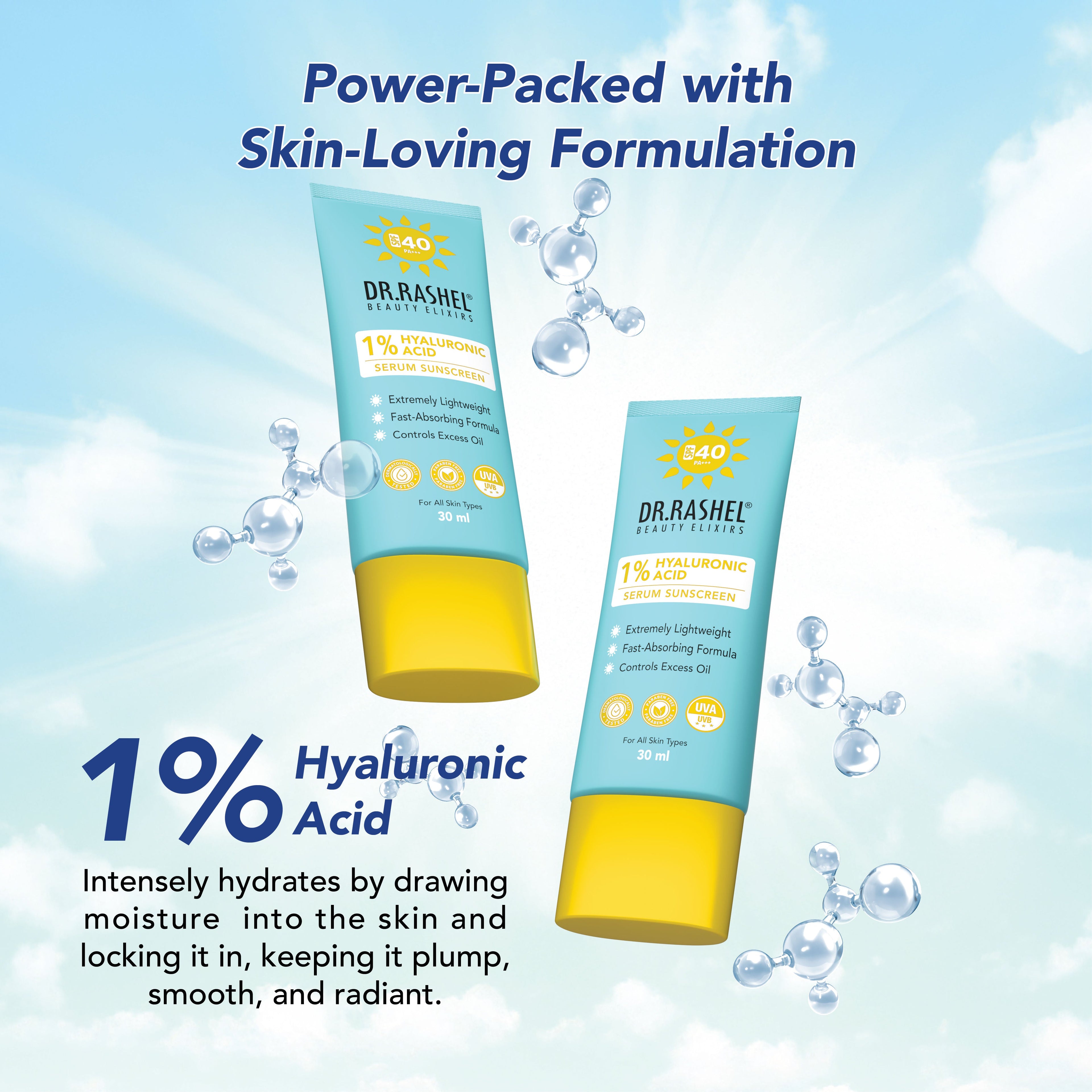 DR. RASHEL SPF 40 Serum Sunscreen With 1 Percent Hyaluronic Acid