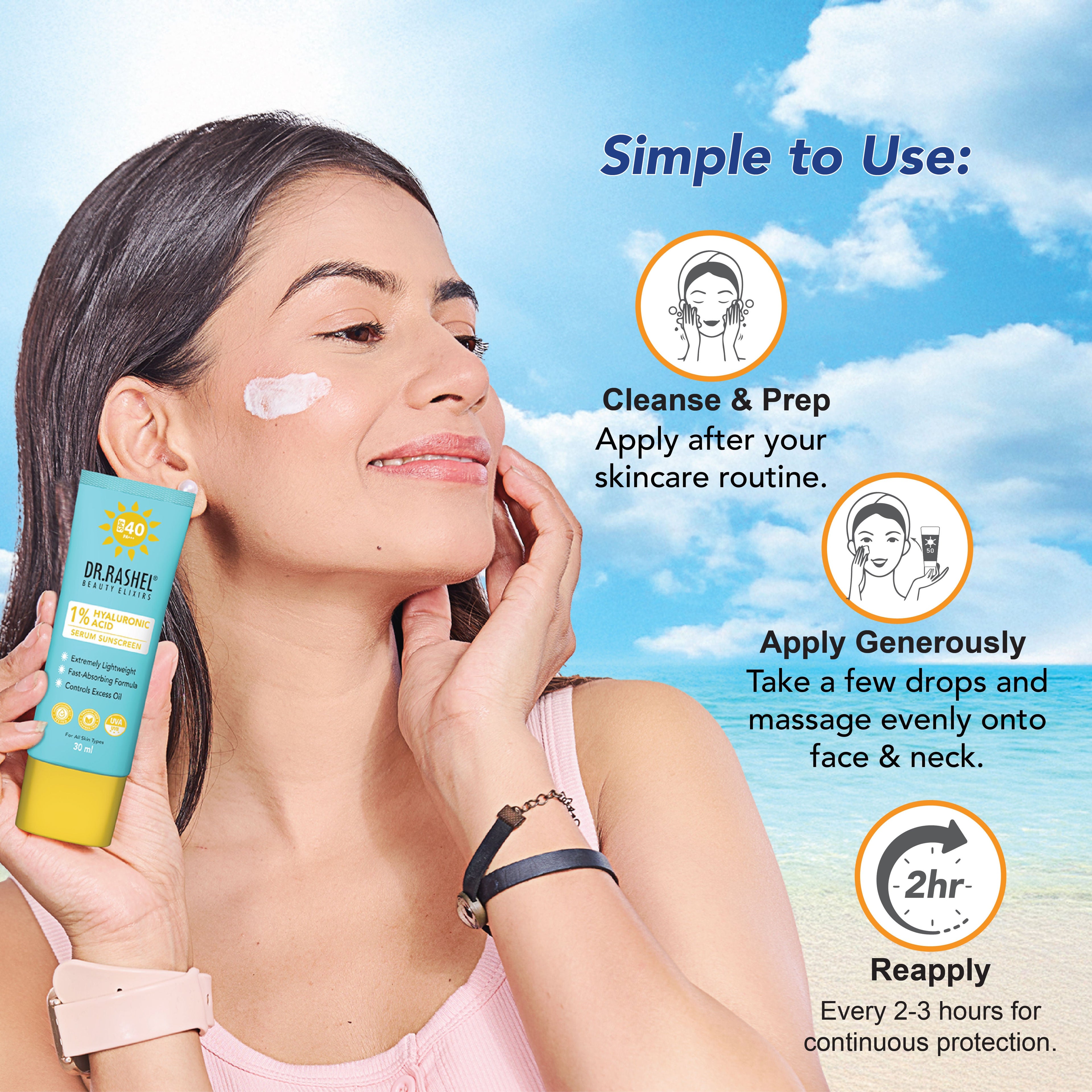 DR. RASHEL SPF 40 Serum Sunscreen With 1 Percent Hyaluronic Acid