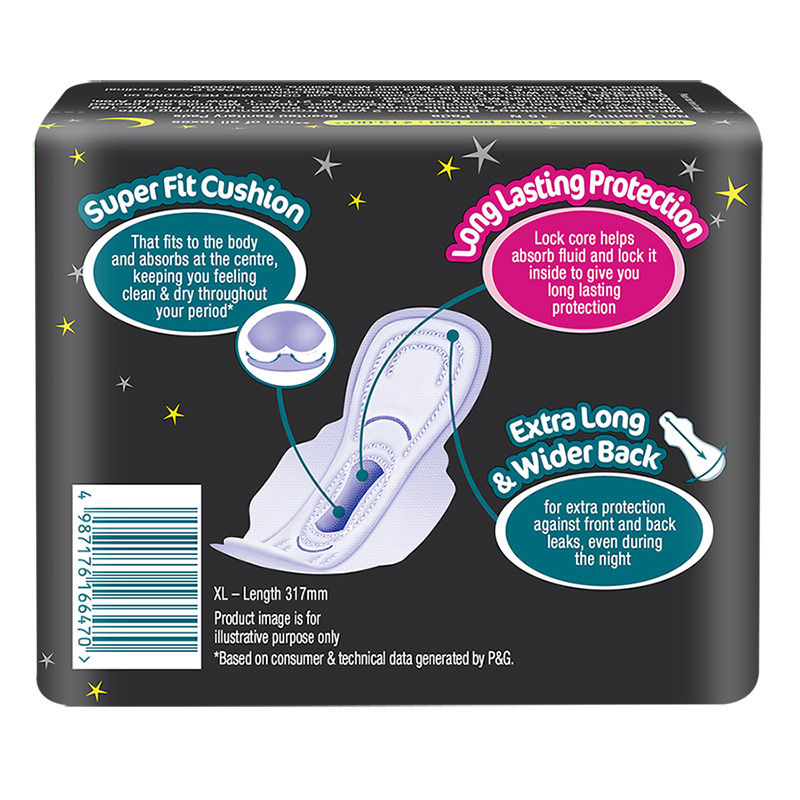 Whisper Maxi Nights Xl+ 15s Sanitary Pads for Women(Extra Heavyflow)