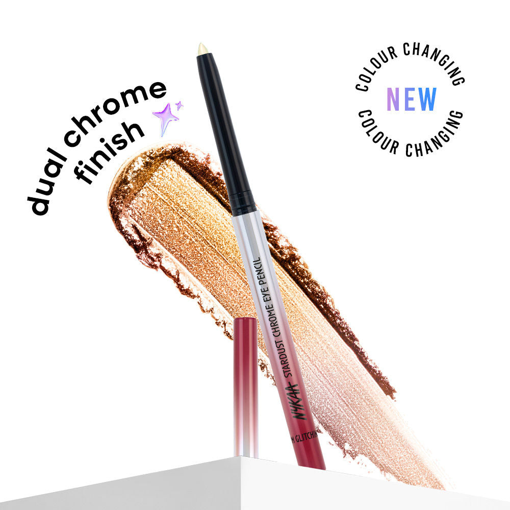 Nykaa Stardust Holographic Long Lasting Waterproof Smudgeproof Chrome Pencil Eyeliner
