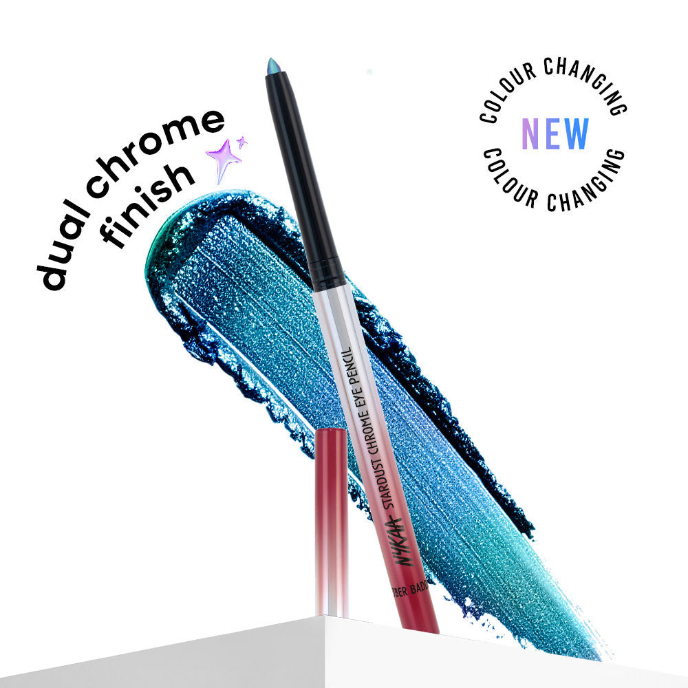 Nykaa Stardust Holographic Long Lasting Waterproof Smudgeproof Chrome Pencil Eyeliner